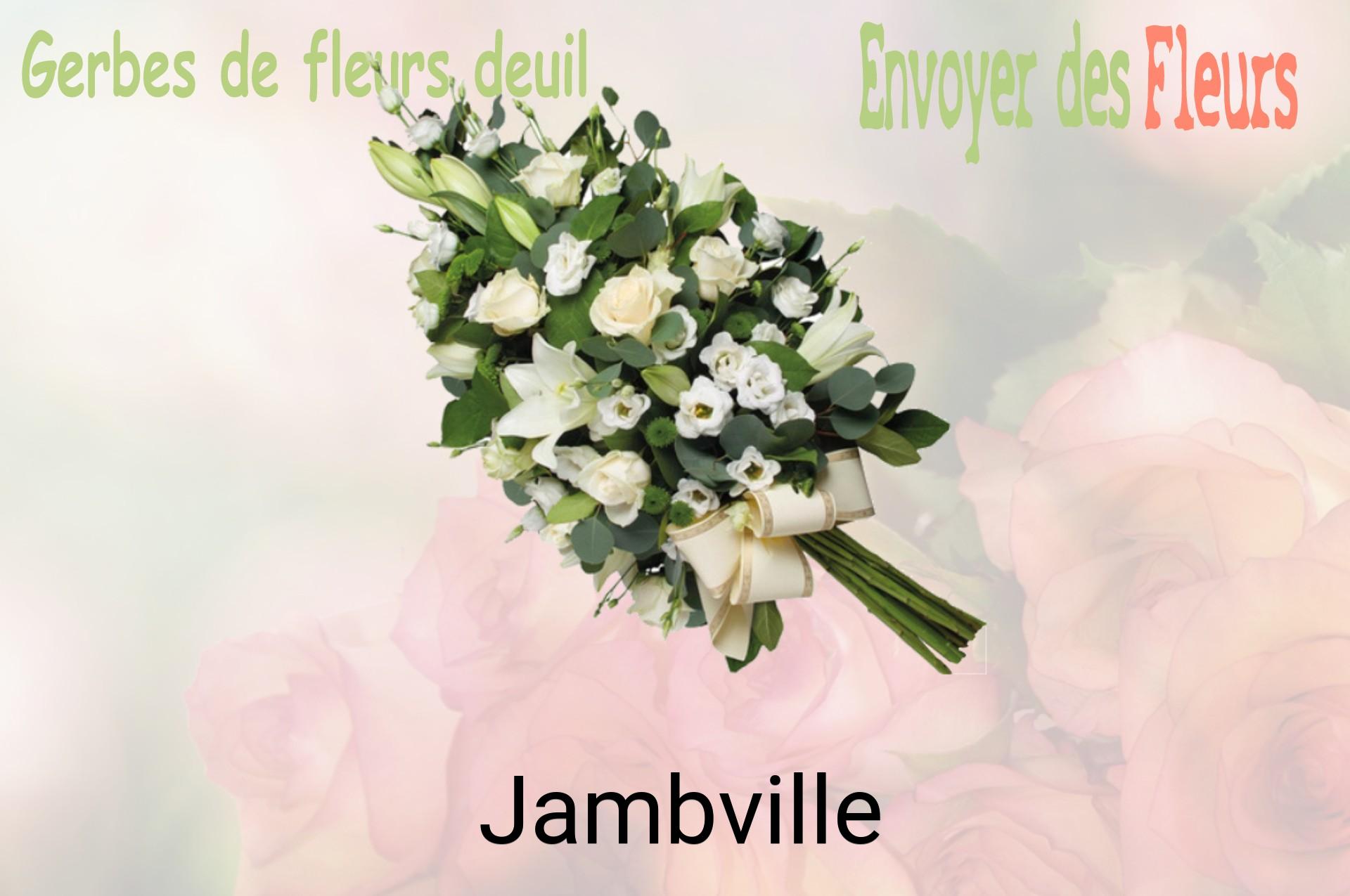 Gerbe de fleurs de deuil livrée à Jambville
